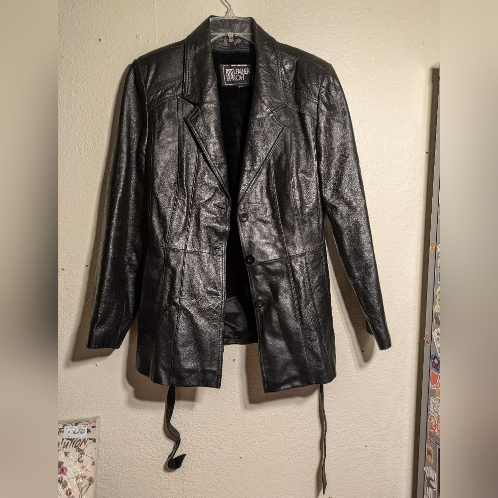 Leather loaf leather jacket size 13/14 vintage - Picture 2 of 15